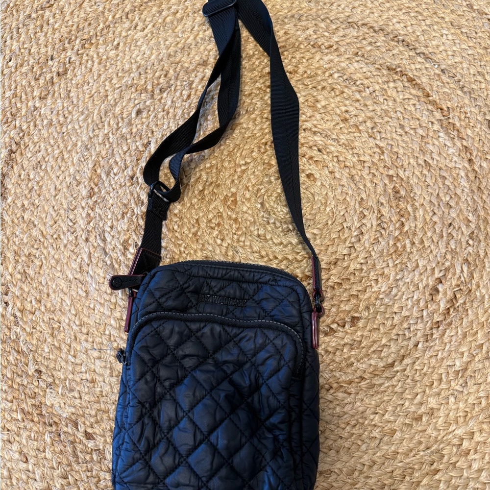 MZ Wallace Black Quilted Crossbody Bag